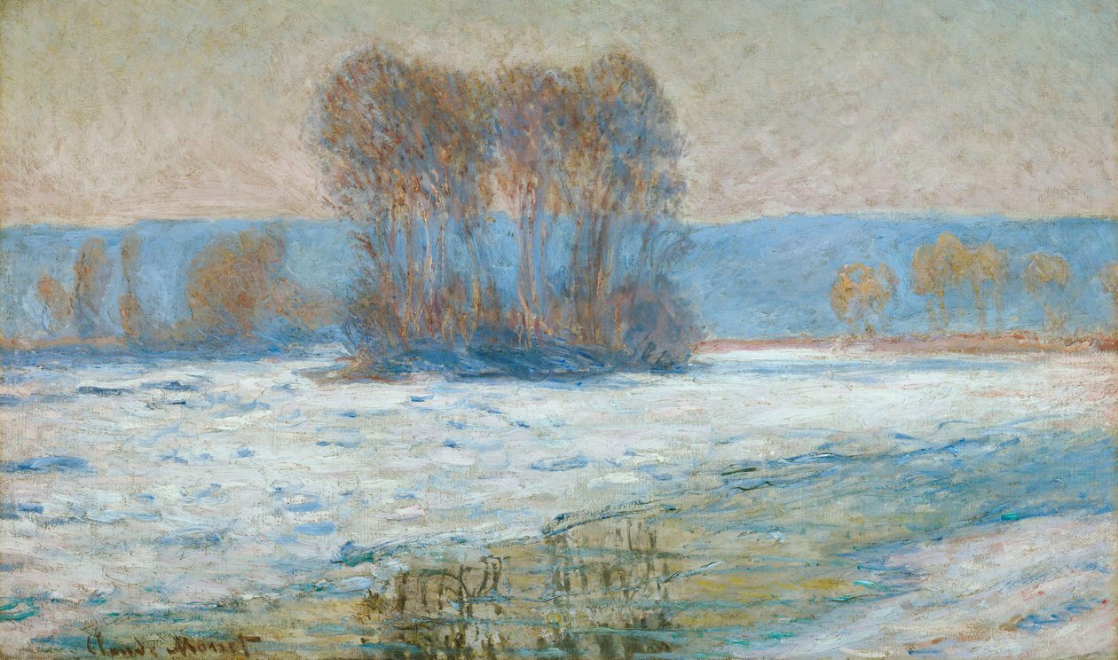 Die Seine bei Bennecourt, Winter von Claude Monet