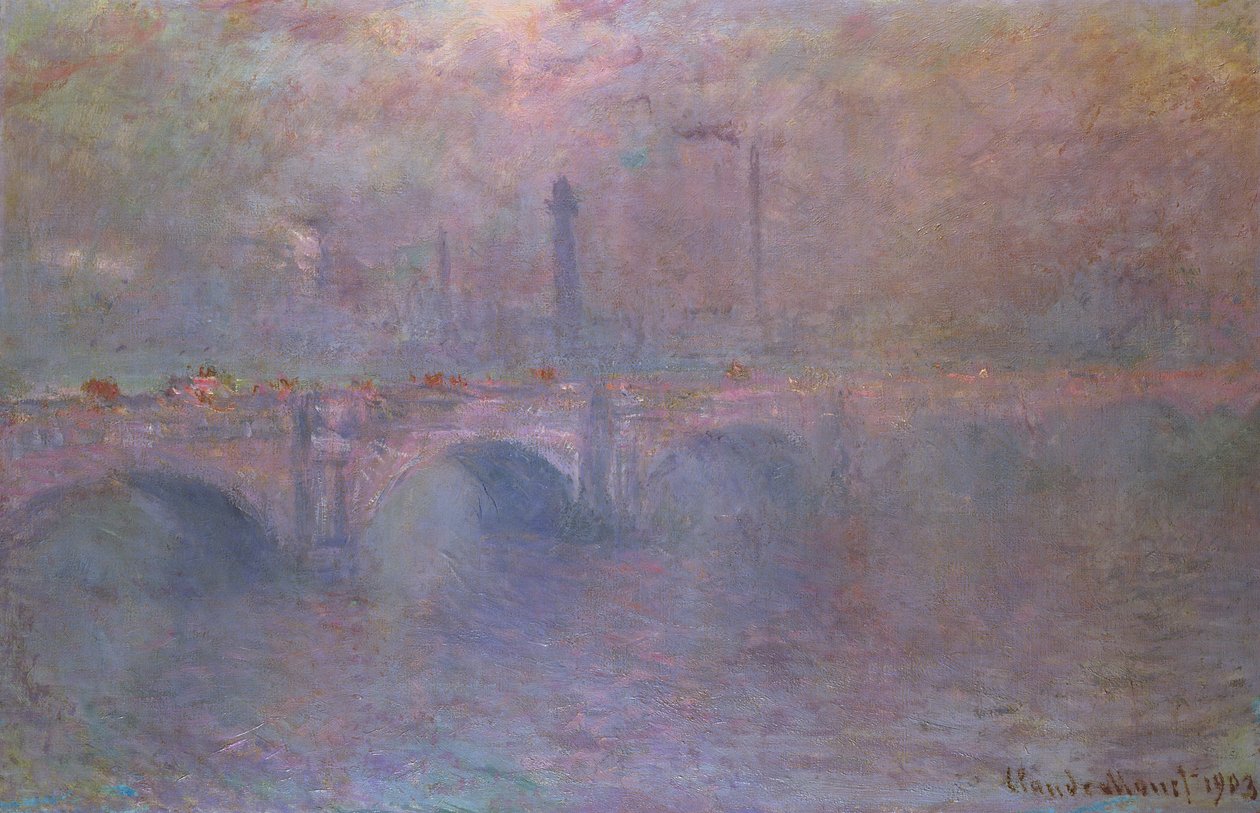 Die Themse an der Waterloo-Brücke von Claude Monet