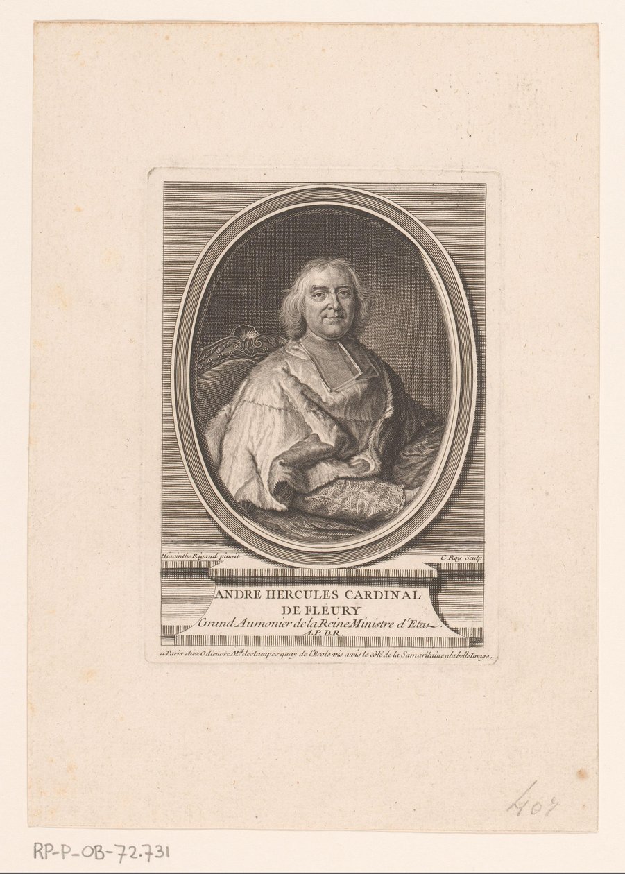 Porträt von André-Hercule de Fleury von Claude Roy