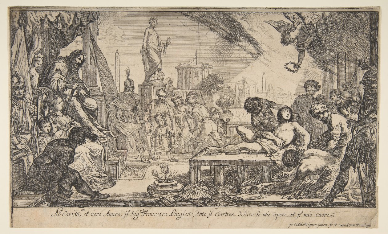 Das Martyrium des Heiligen Laurentius von Claude Vignon