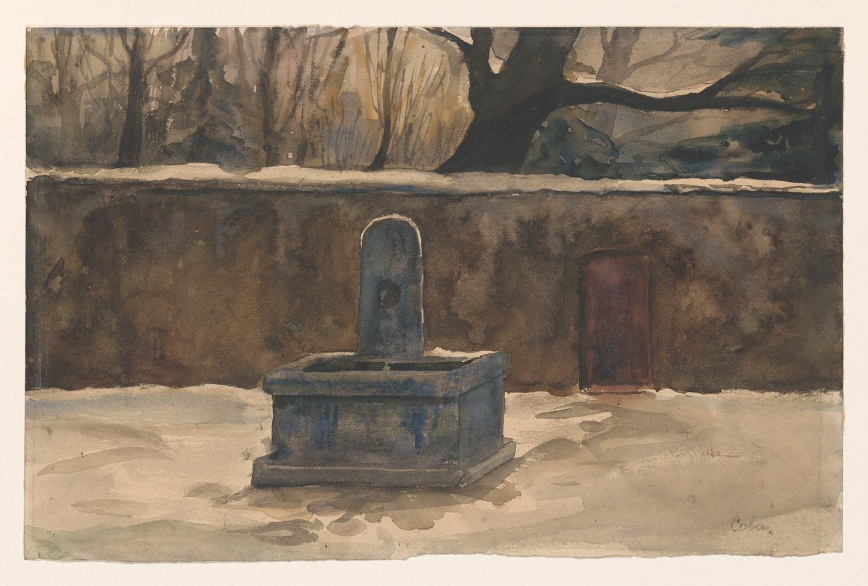 Wasserbrunnen bei einer Mauer von Coba Steenhoff