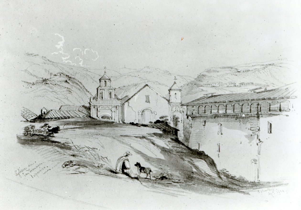 Die Kirche von San Francisco, Valparaiso, 1834 von Conrad Martens