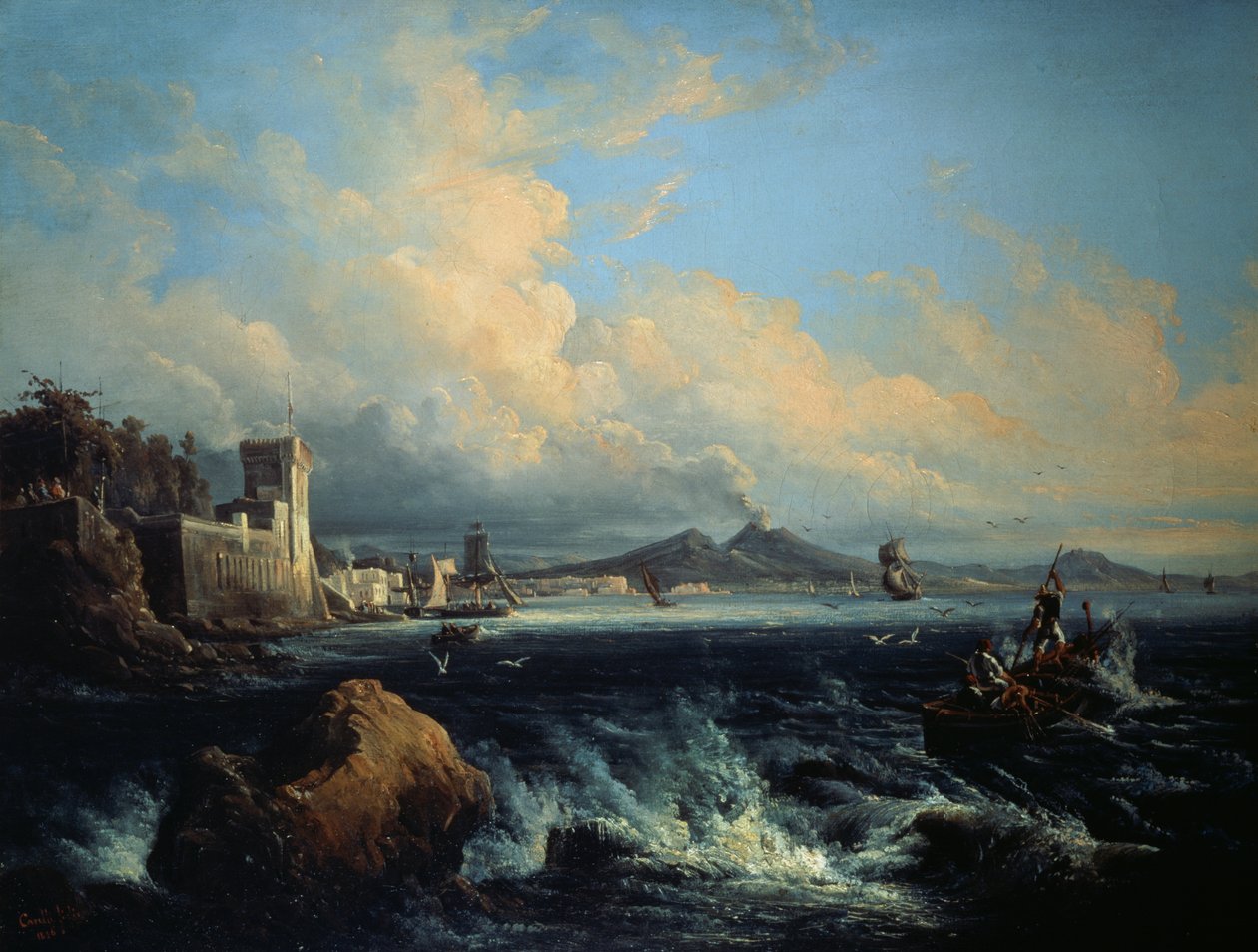 Neapel von Posillipo aus gesehen von Consalvo Carelli