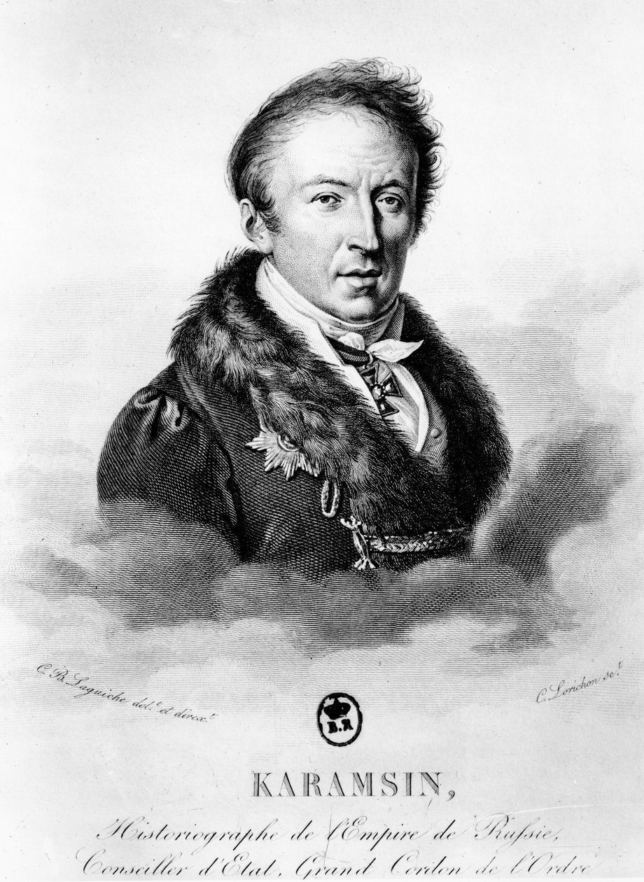 Porträt von Nikolai Michailowitsch Karamsin (1766-1826) von Constant Louis Antoine Lorichon