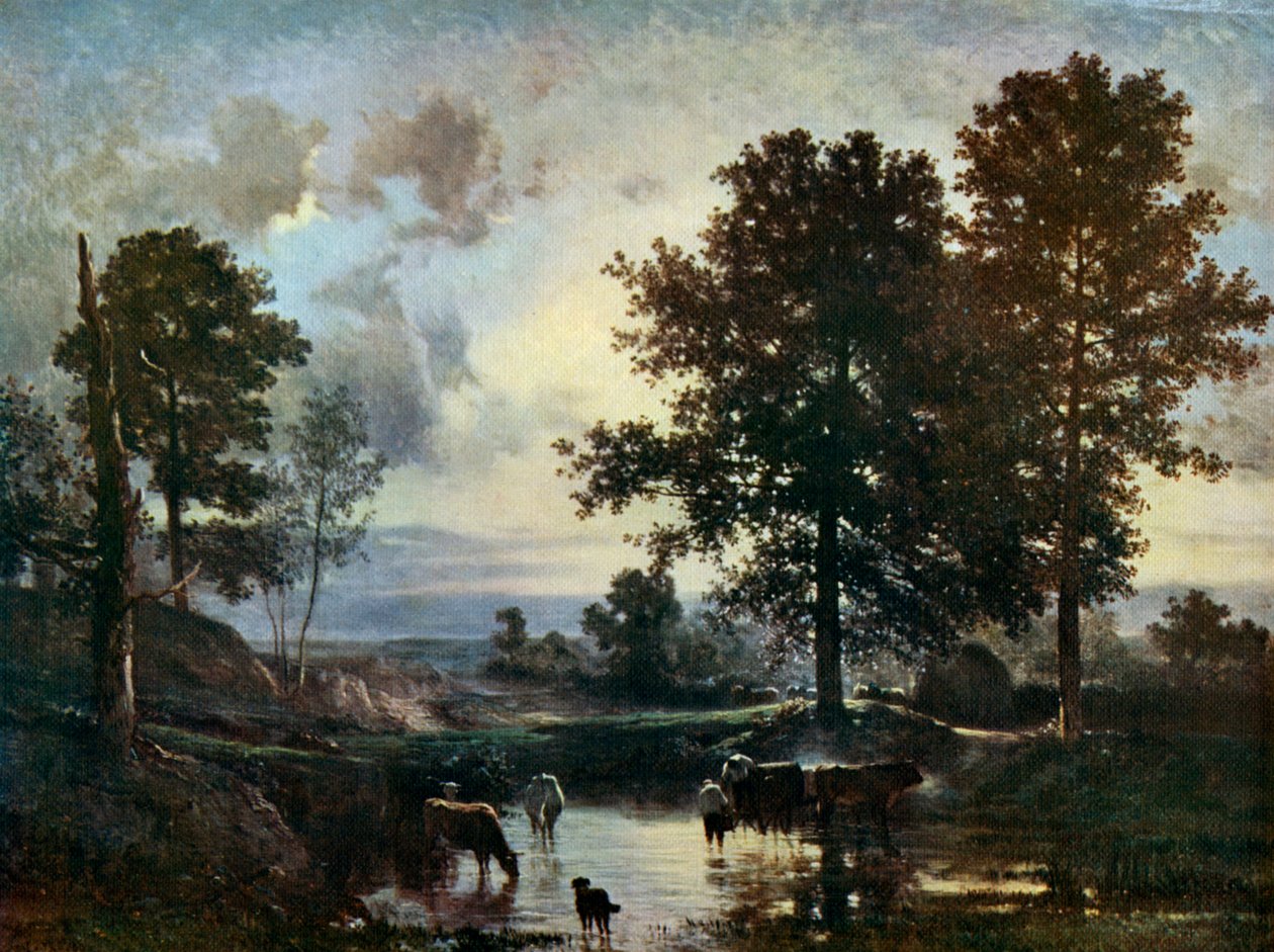 Viehtränke, frühe 1850er Jahre von Constant Troyon