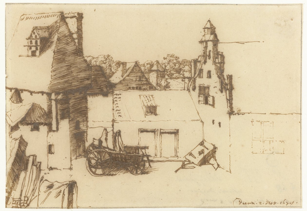 Innenhof eines Hauses in Dieren von Constantijn Huygens (II)