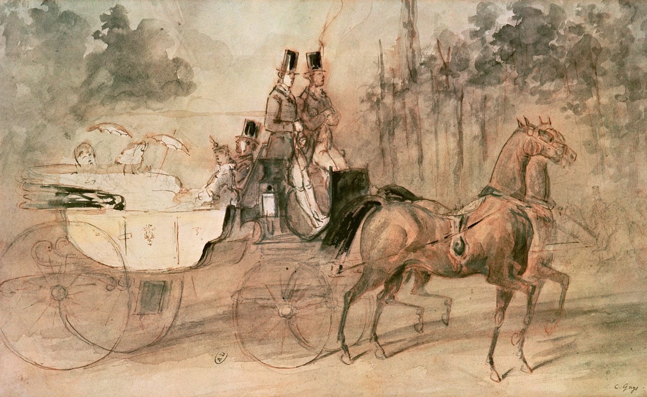 Promenade au Bois von Constantin Guys