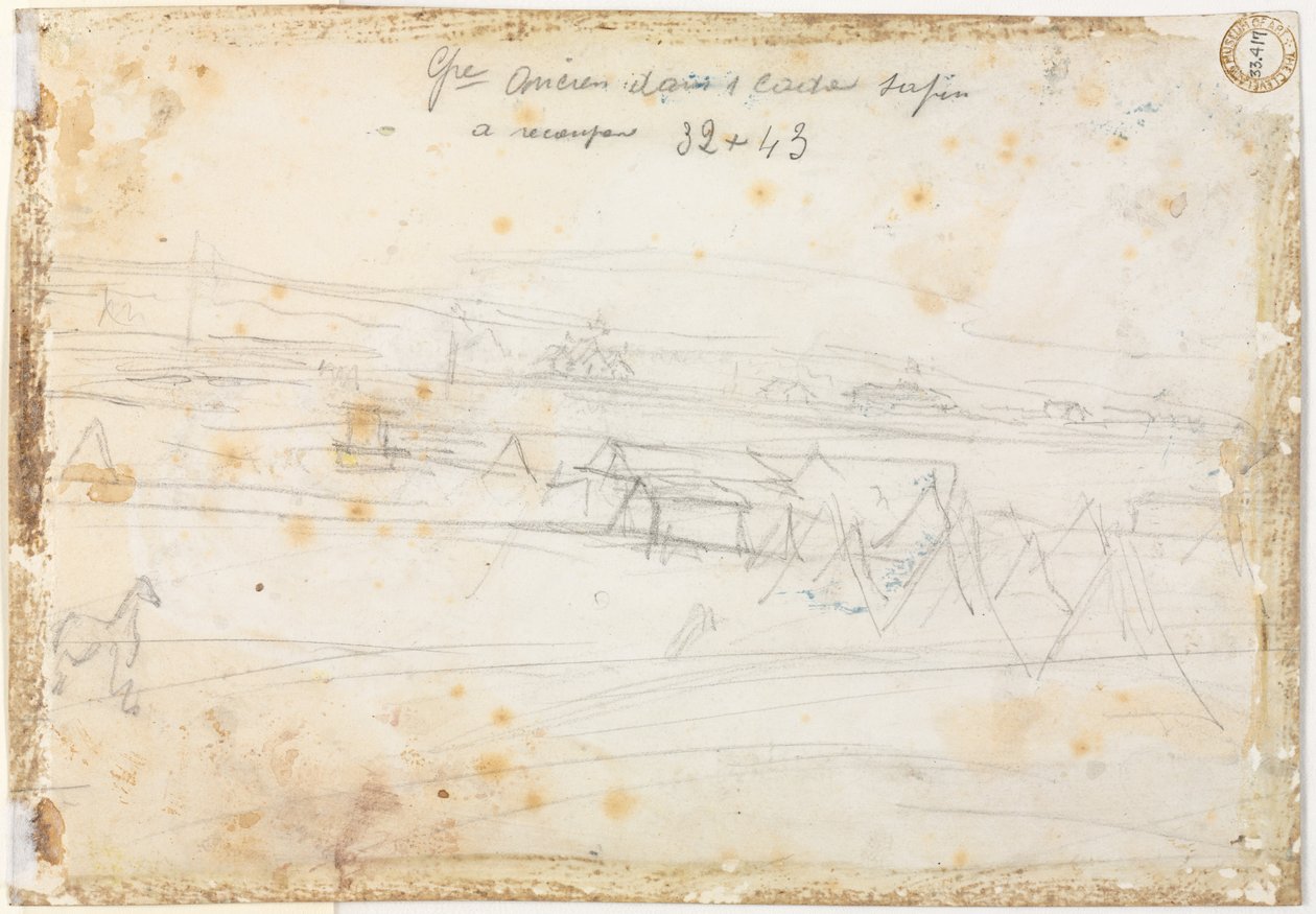 Kriegslager-Szene (verso) von Constantin Guys