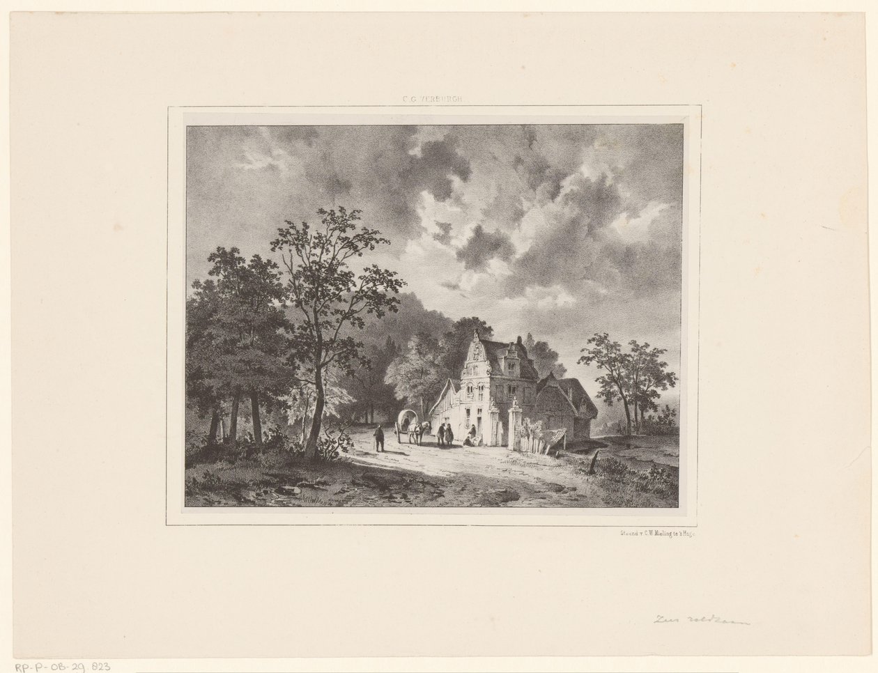 Haus in Landschaft von Cornelis Gerrit Verburgh