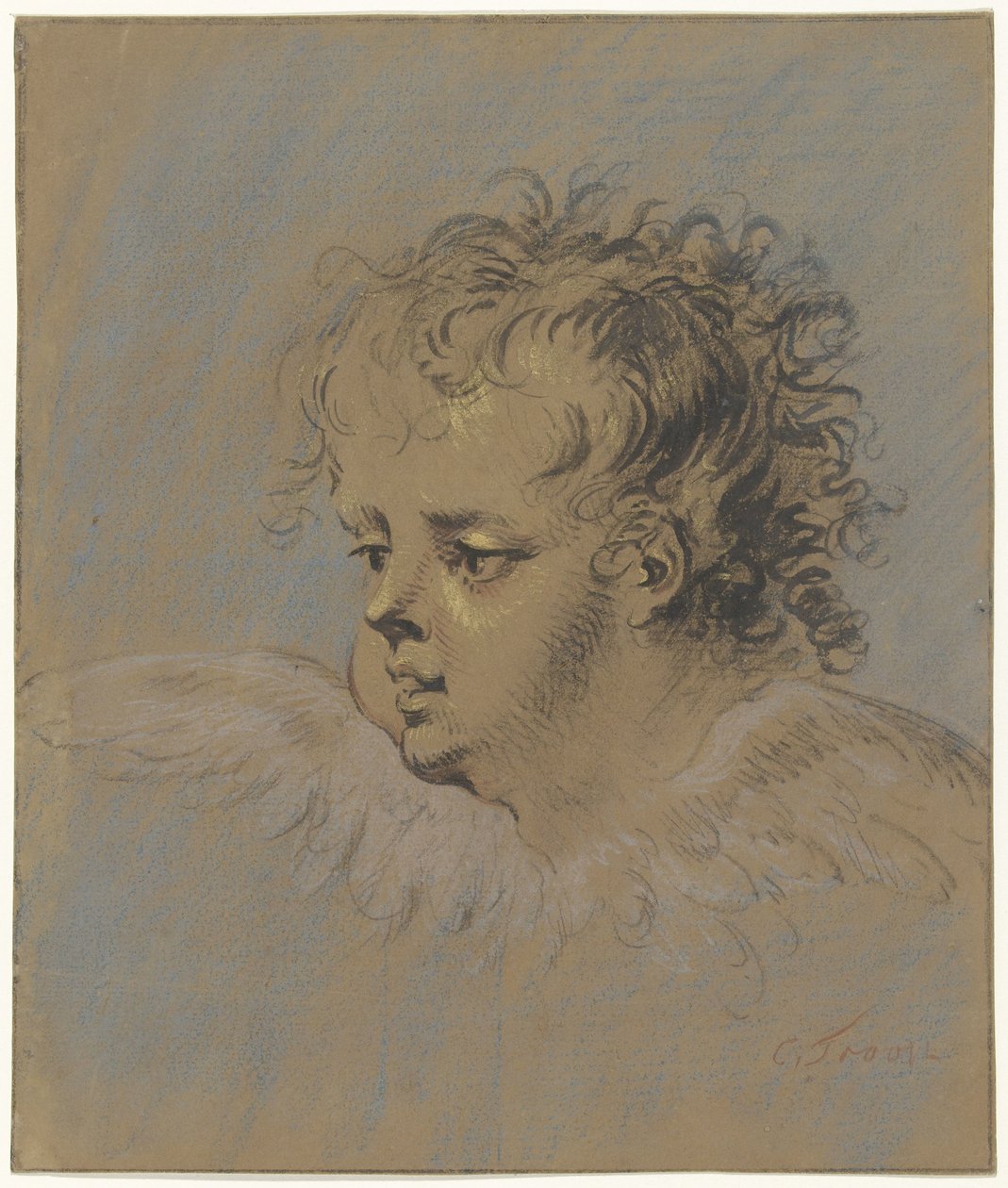 Geflügeltes Engelköpfchen von Cornelis Troost