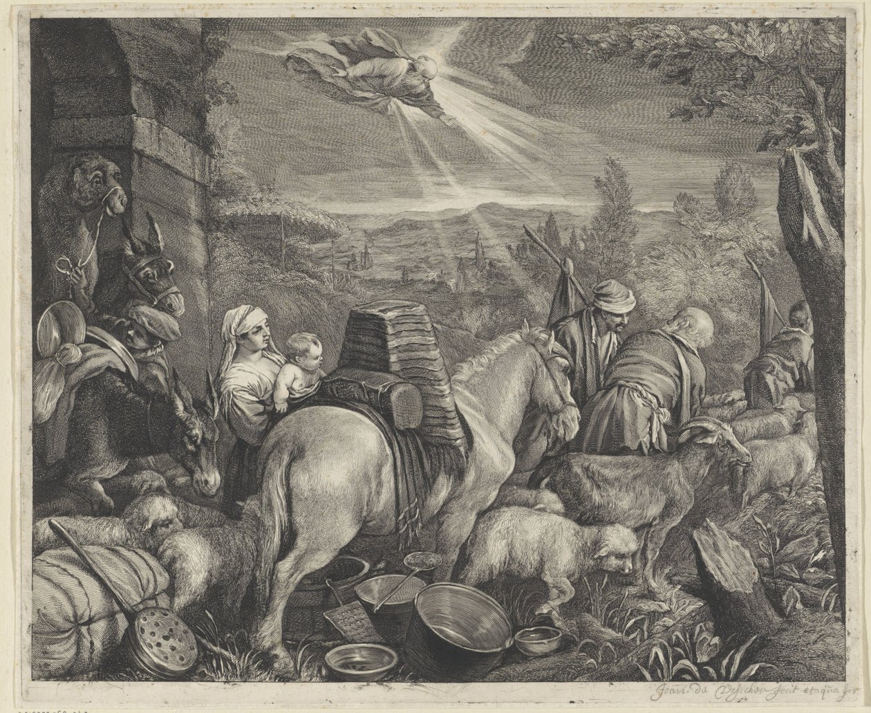 Abraham verlässt Haran von Cornelis Visscher (II)