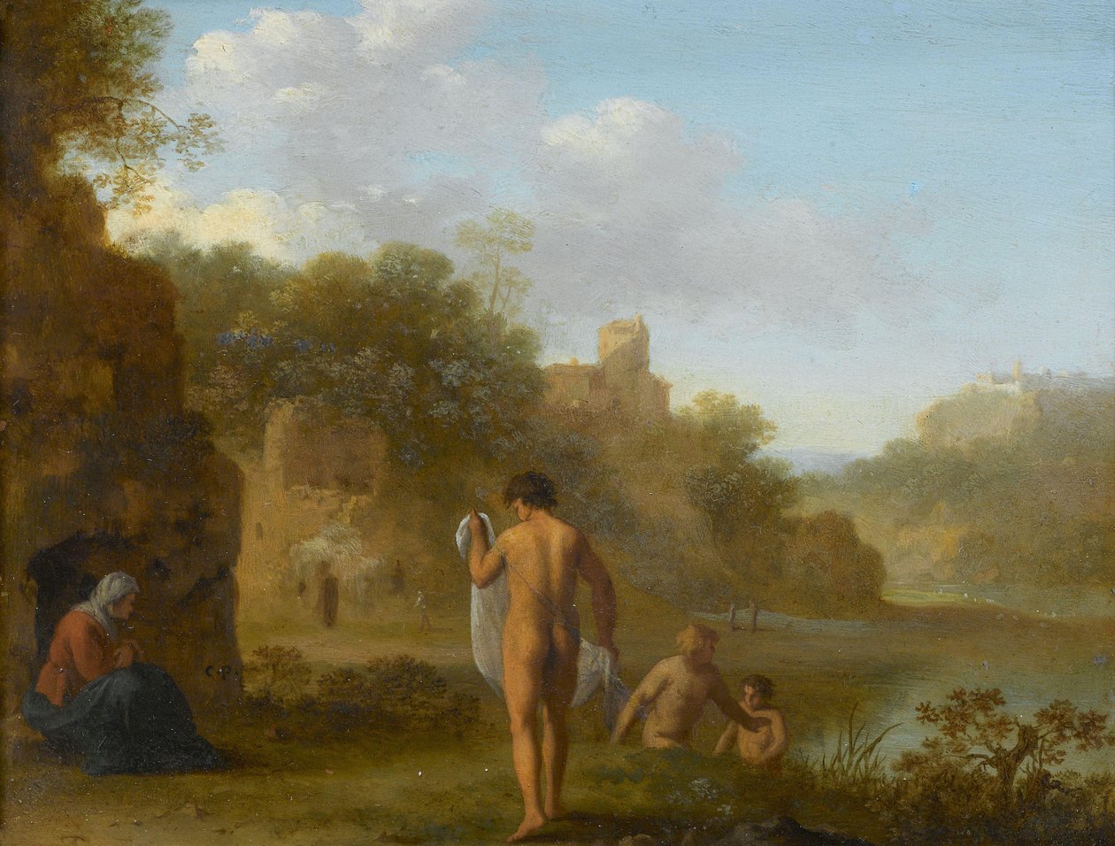 Badende Männer von Cornelis van Poelenburch