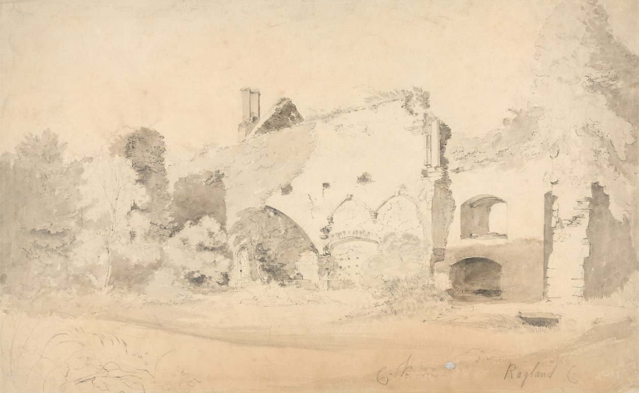 Raglan Castle von Cornelius Varley