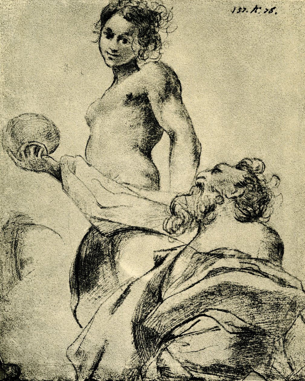 Studie zu einer Gruppe von Antonio da Correggio