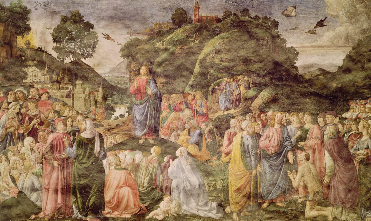 Die Predigt auf dem Berg, aus der Sixtinischen Kapelle, ca. 1481-83 von Cosimo Rosselli