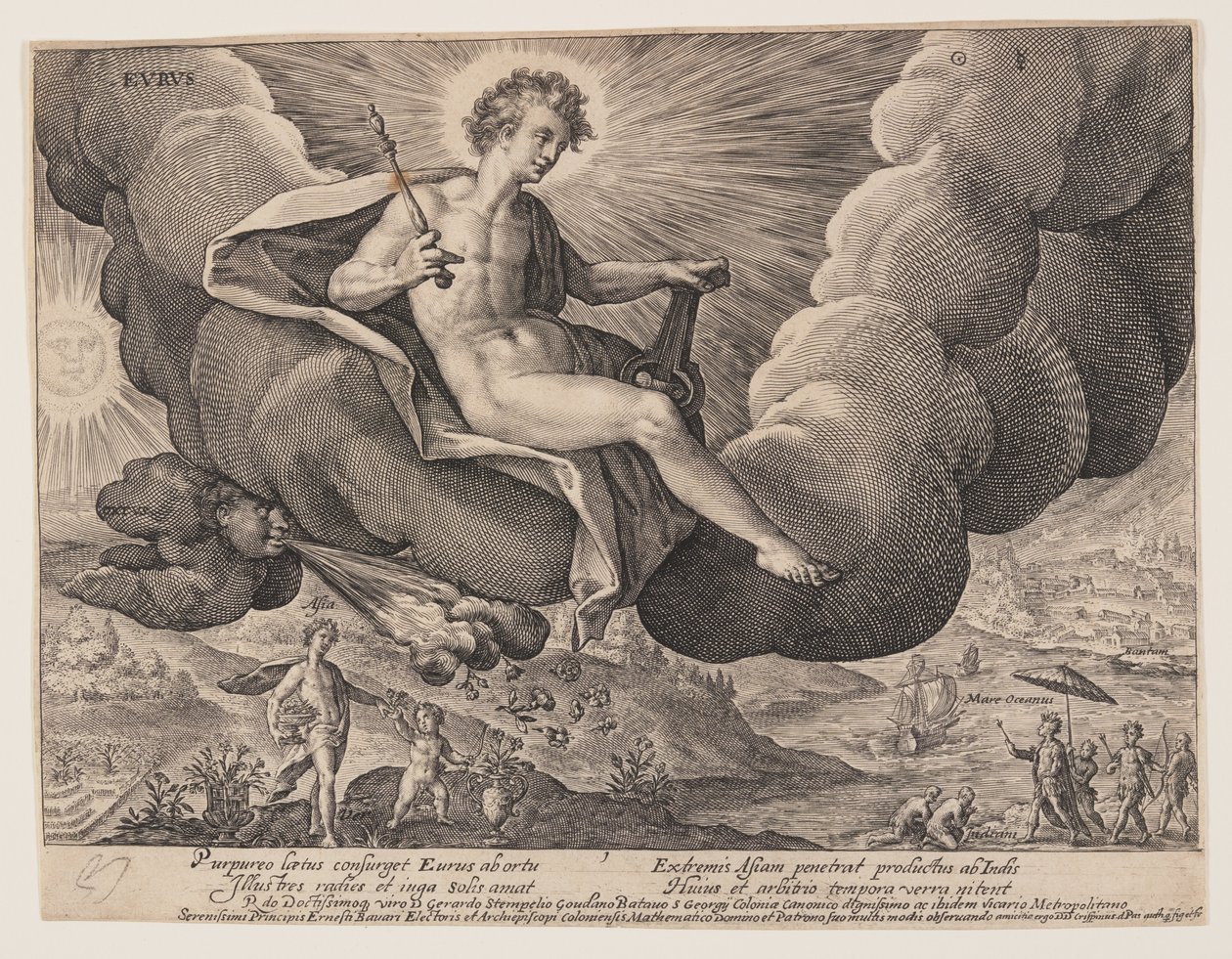 Eurus, aus Die Winde von Crispijn van de Passe I