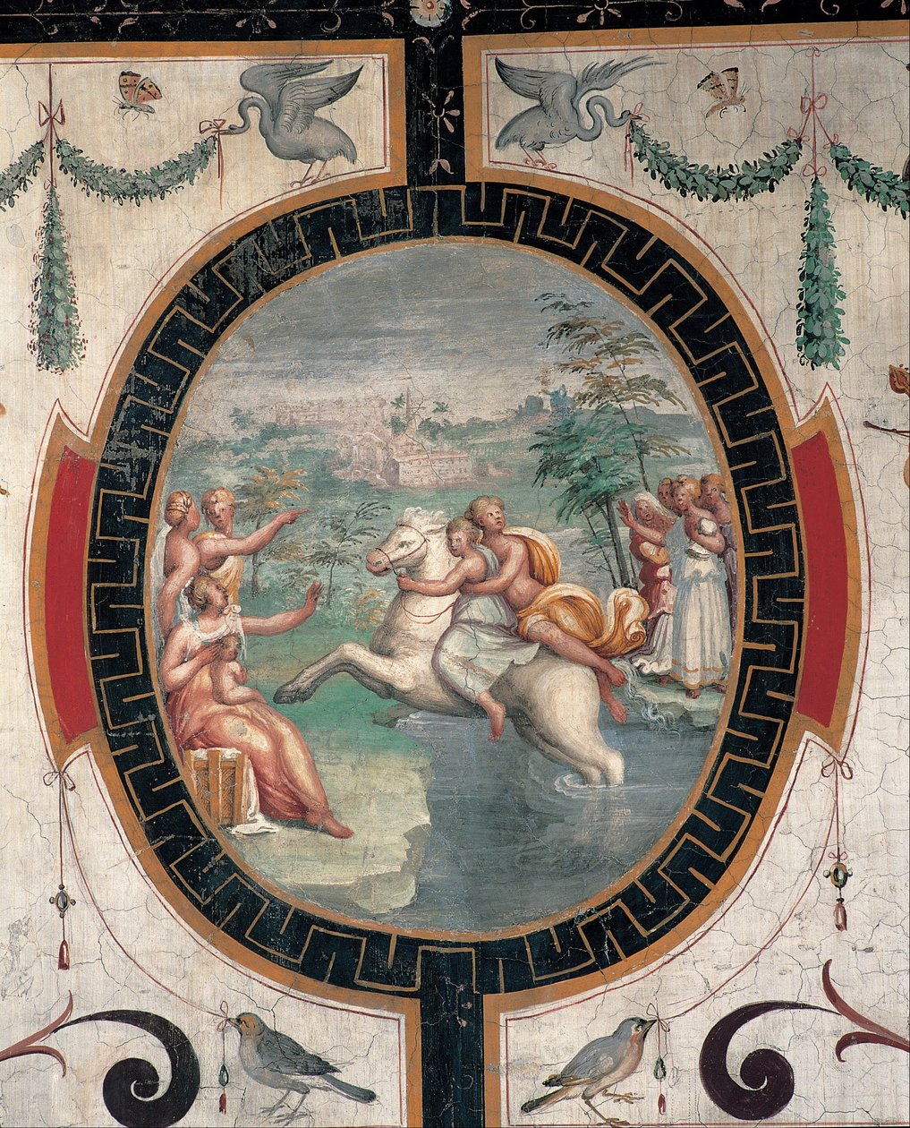 Clelia überquert den Tiber auf einem Pferd von Cristofano Gherardi