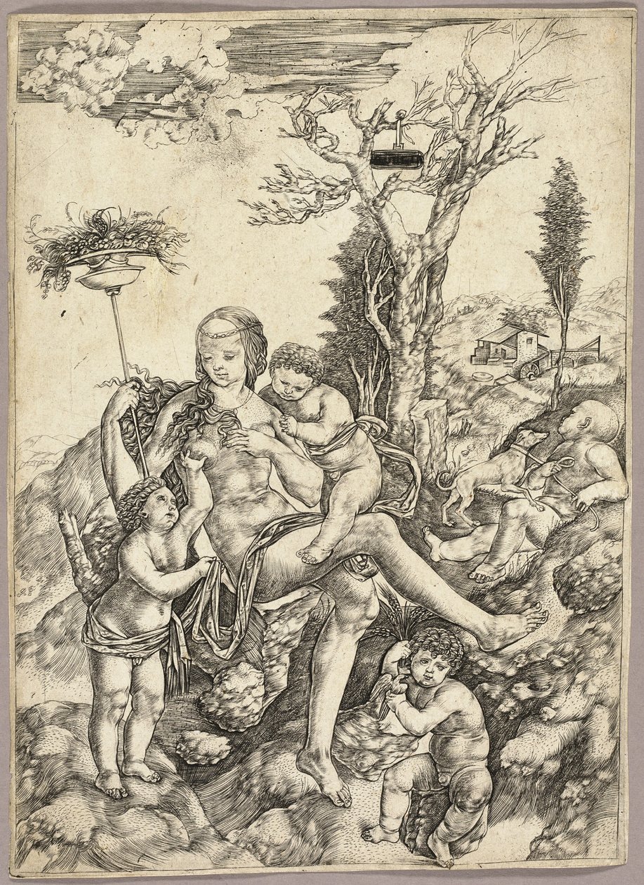 Eine Allegorie des Überflusses von Cristofano Robetta
