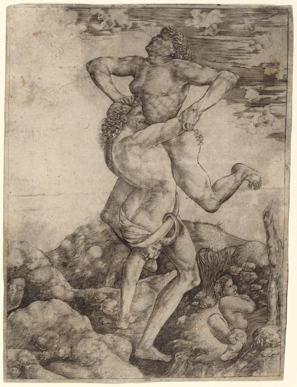 Herkules und Antäus von Cristofano Robetta, after Antonio del Pollaiuolo
