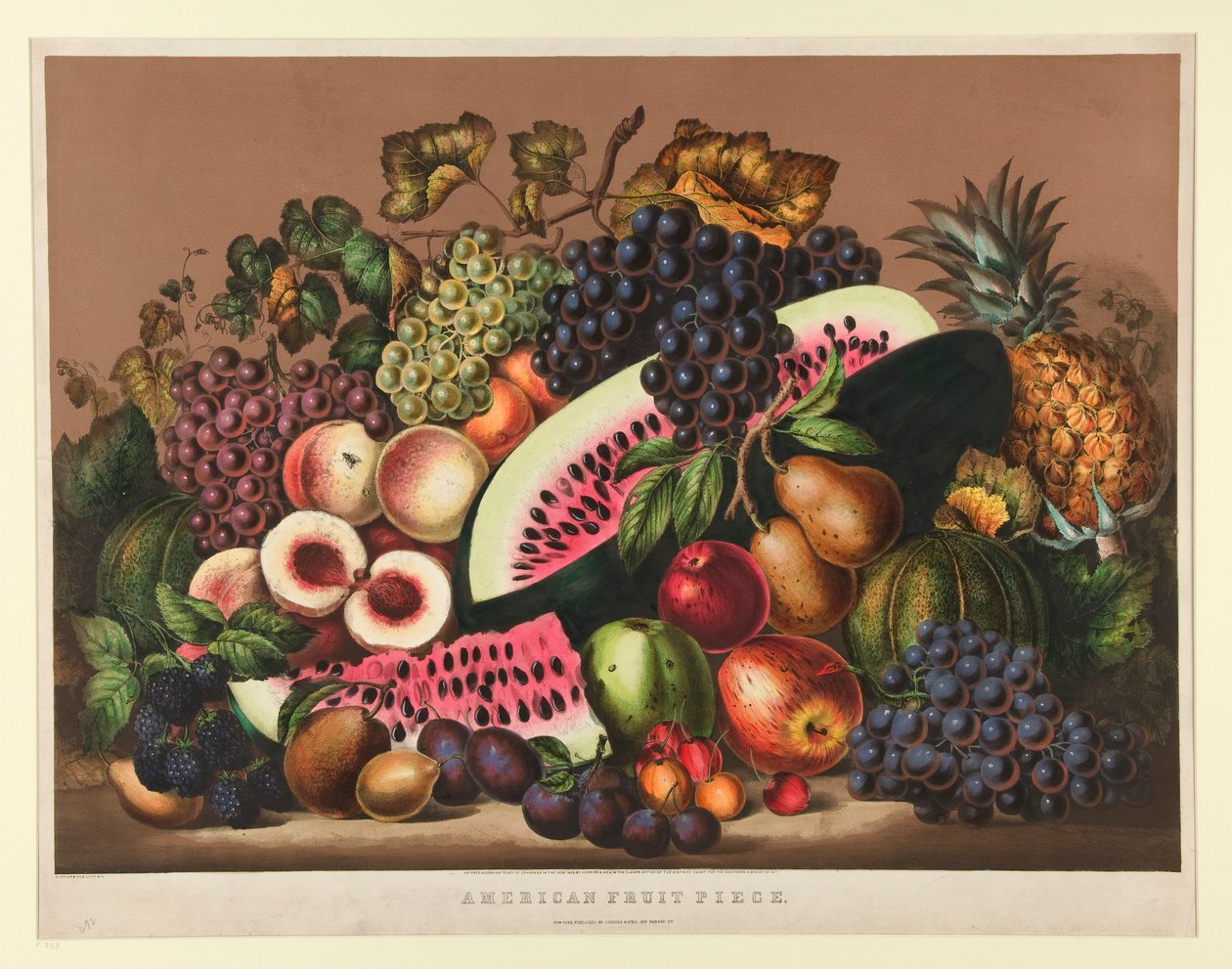 Amerikanisches Fruchtstück von Currier and Ives