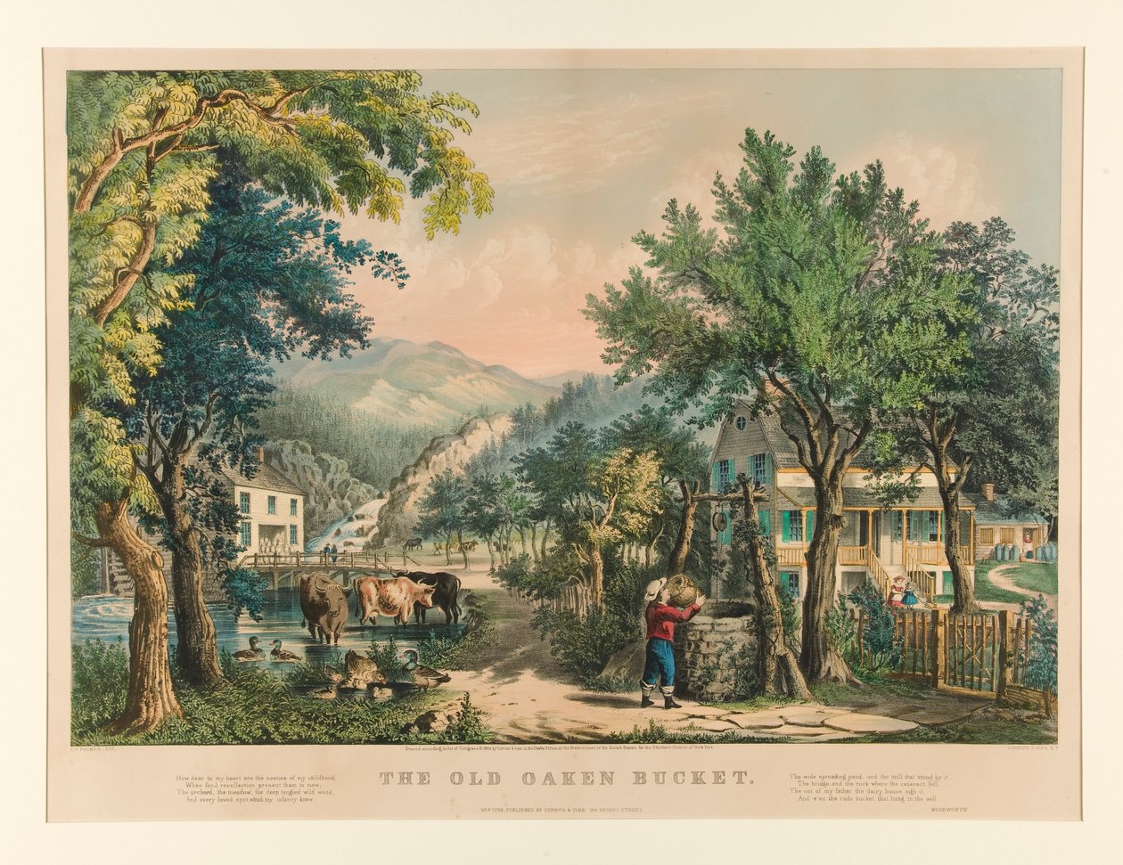 Der alte Eichenkübel von Currier and Ives