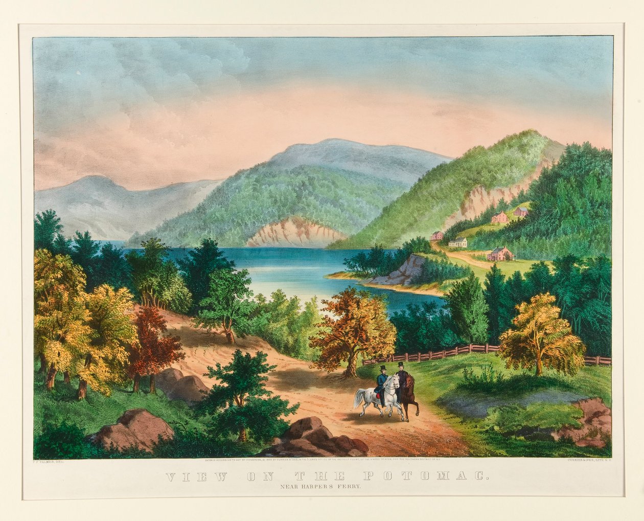 Blick auf den Potomac in der Nähe von Harper von Currier and Ives