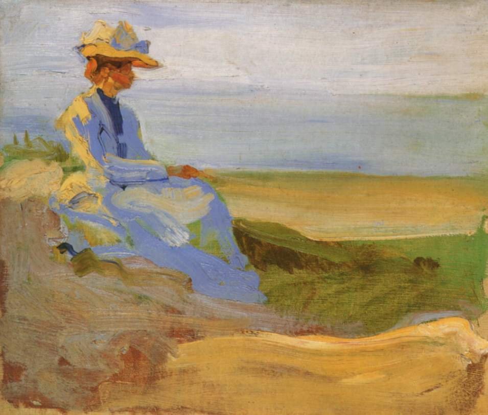 Dame Sophie Herrmann in den Dünen von Binz auf Rügen von Curt Herrmann