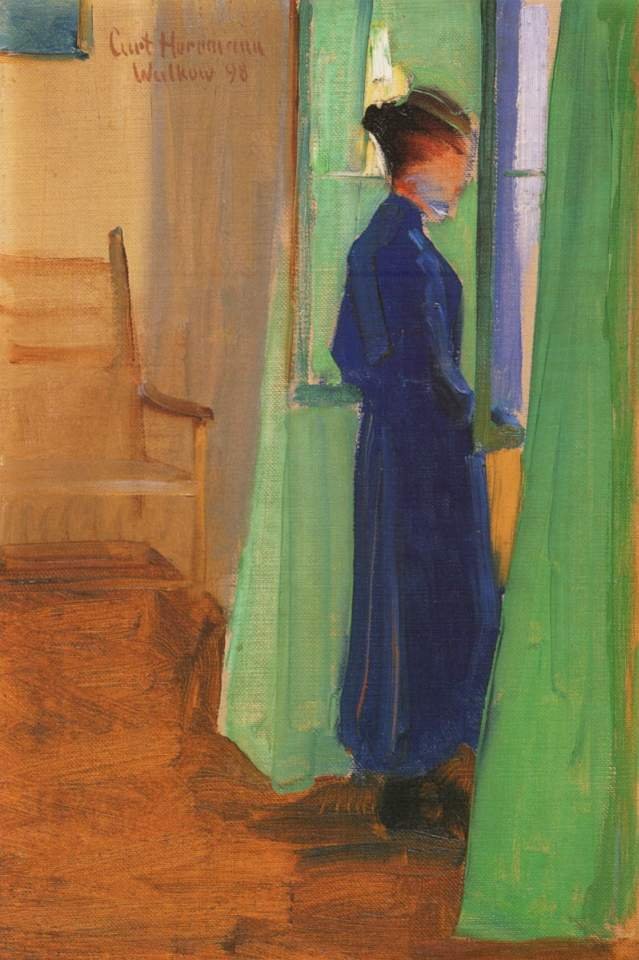 Sophie Herrmann am Fenster in Wulkow von Curt Herrmann