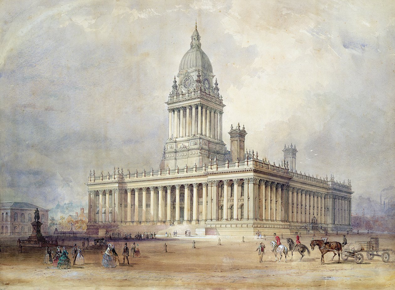 Entwurf für das Rathaus von Leeds von Cuthbert Brodrick