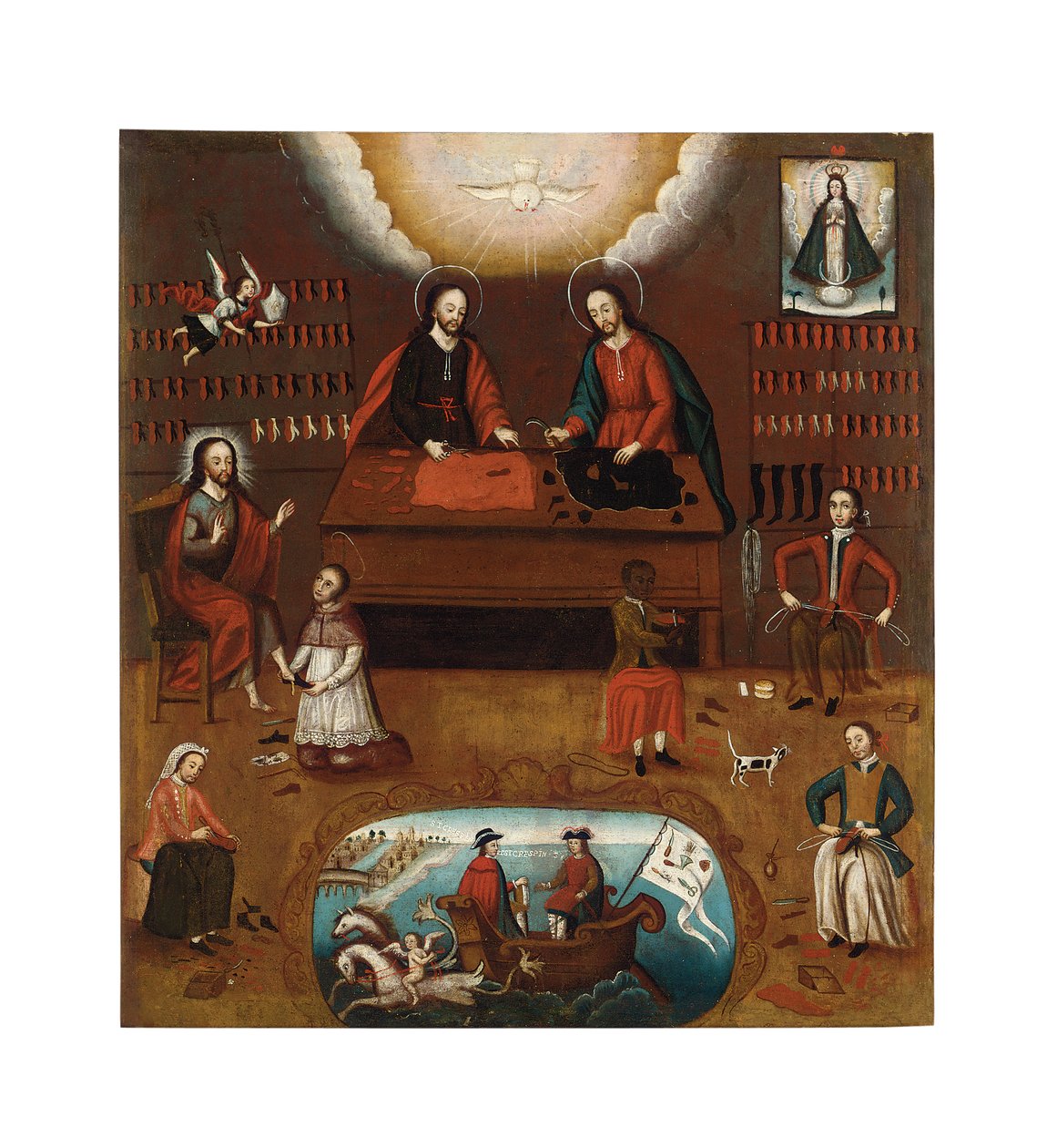 Heilige Crispin und Crispinian von Cuzco School