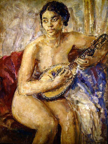 Modell und Mandoline von Dame Ethel Walker