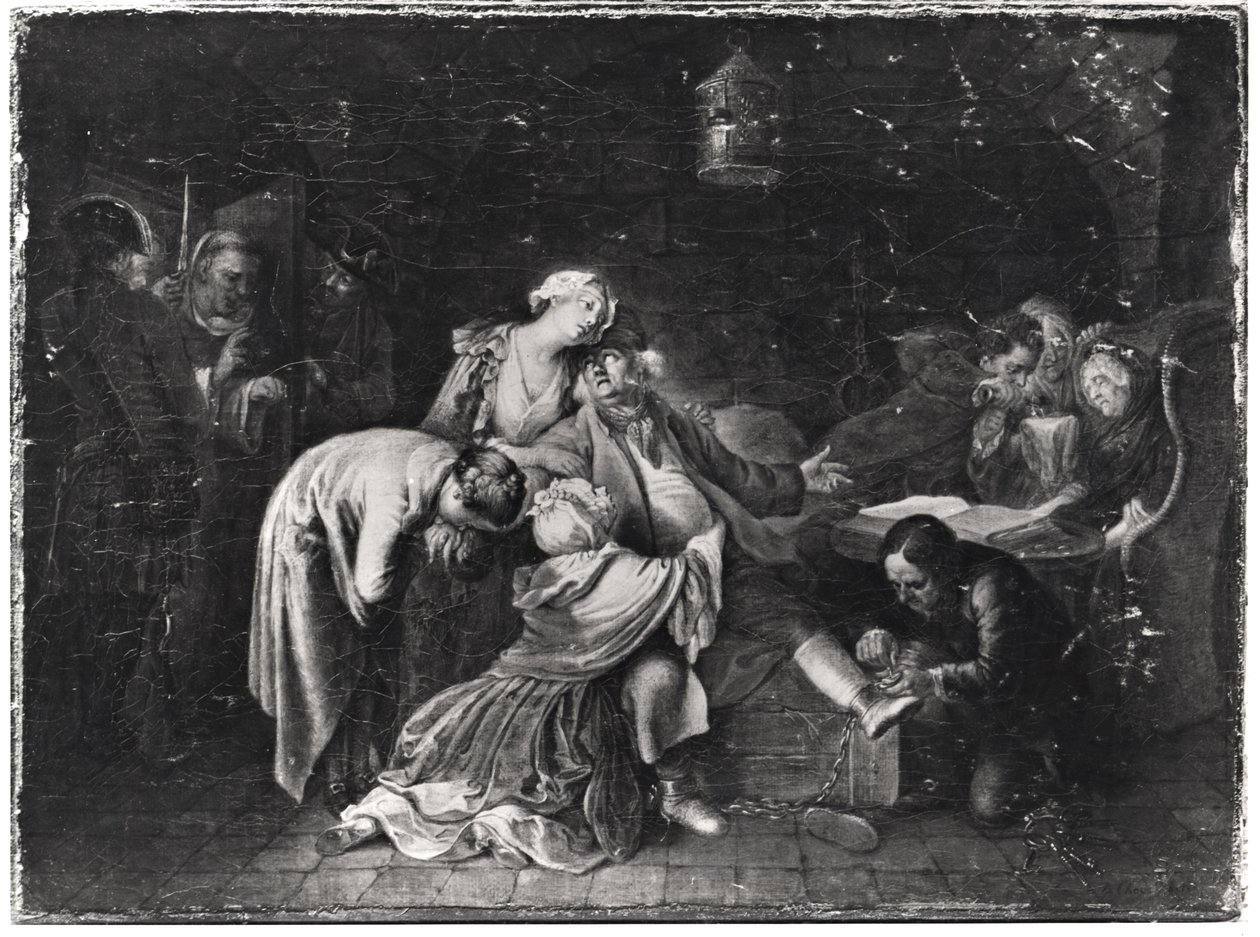Jean Calas (1698-1762) verabschiedet sich von seiner Familie von Daniel Nikolaus Chodowiecki