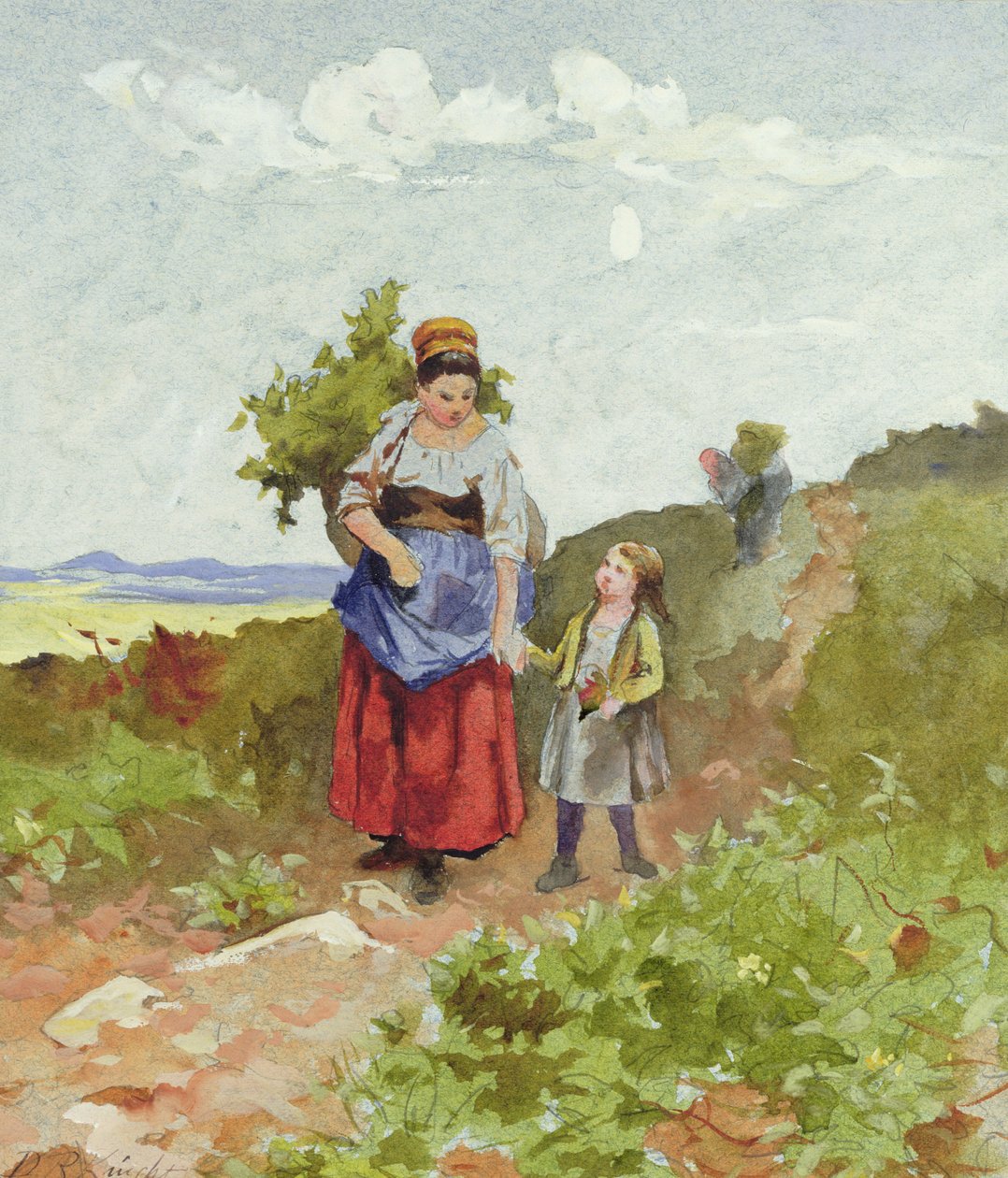 Französische Bauern auf einem Pfad von Daniel Ridgway Knight
