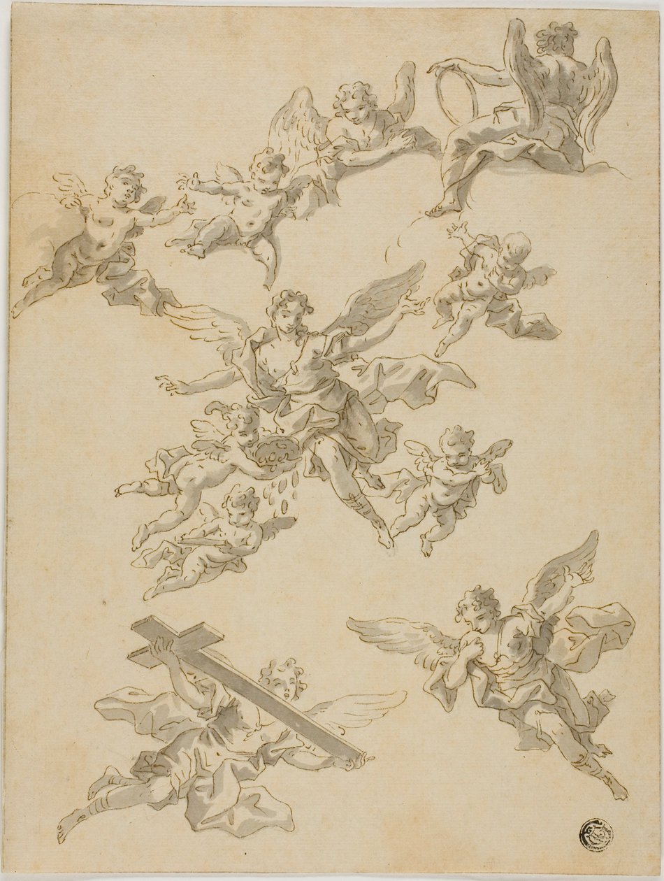 Skizzen von Engeln und Putti von Daniel Gran