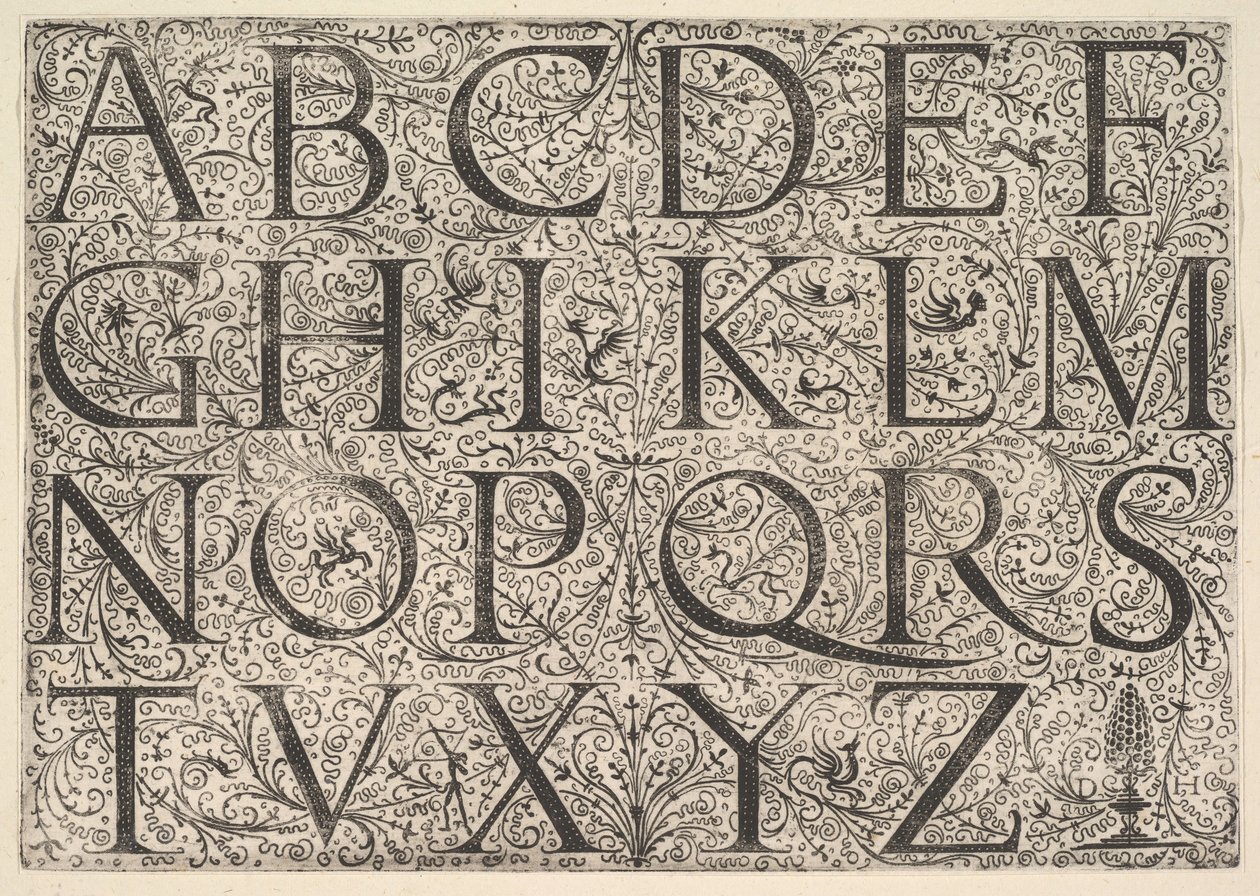 Römisches Majuskelalphabet (ca. 1520) von Daniel Hopfer