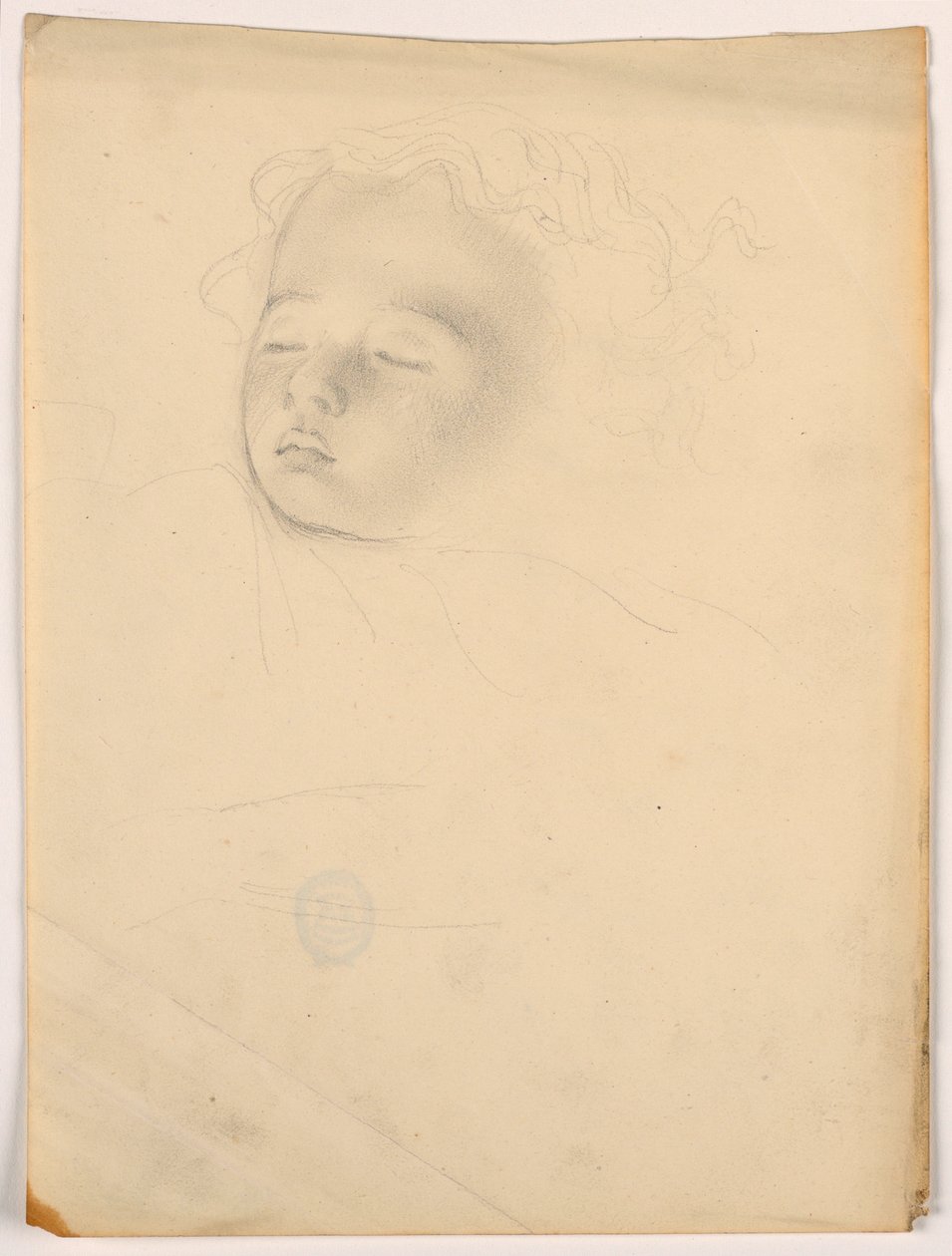 Zeichnung, Schlafendes Kind, 1840–1845 von Daniel Huntington
