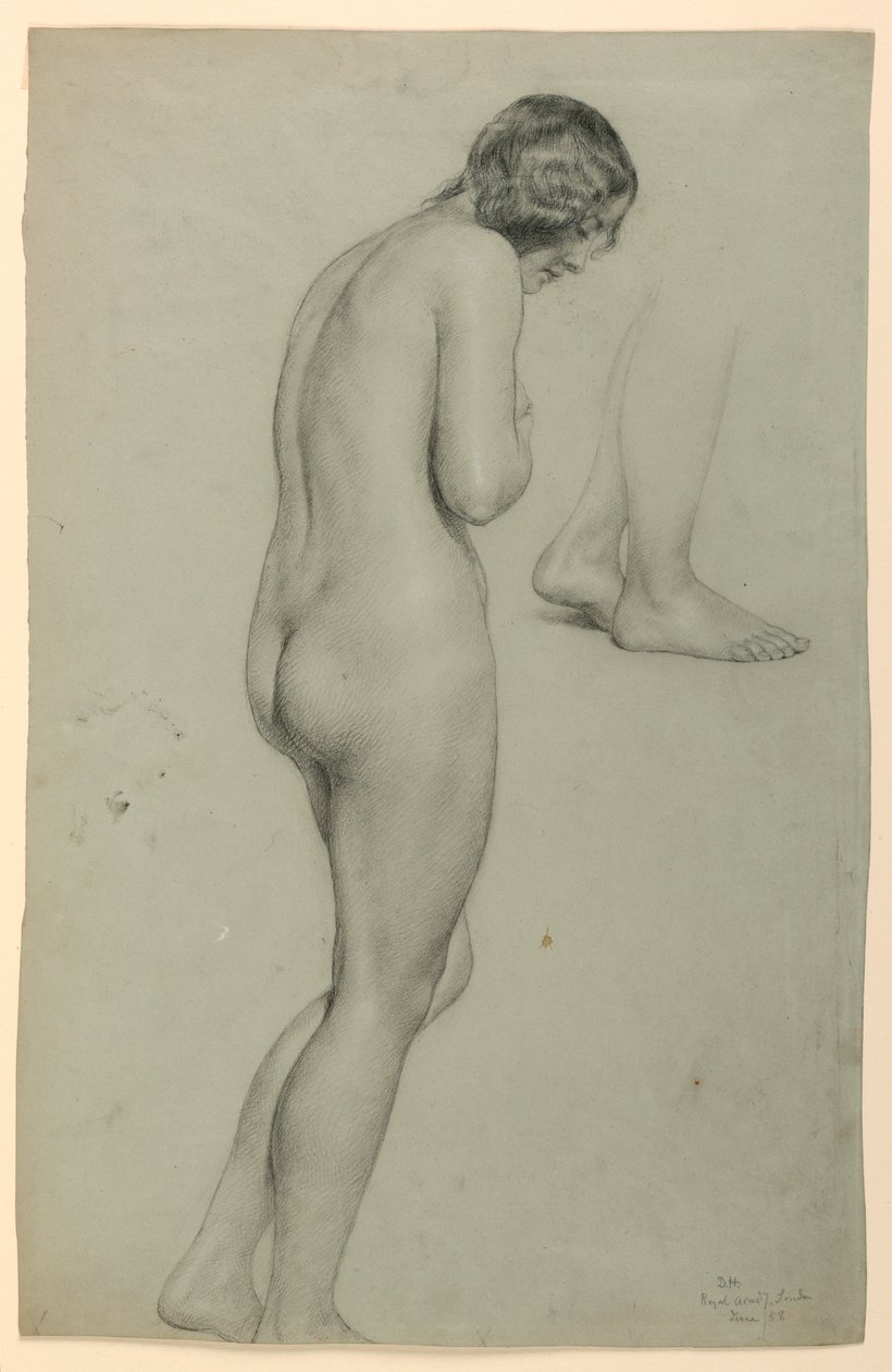 Zeichnung, Weiblicher Akt, 1858 von Daniel Huntington