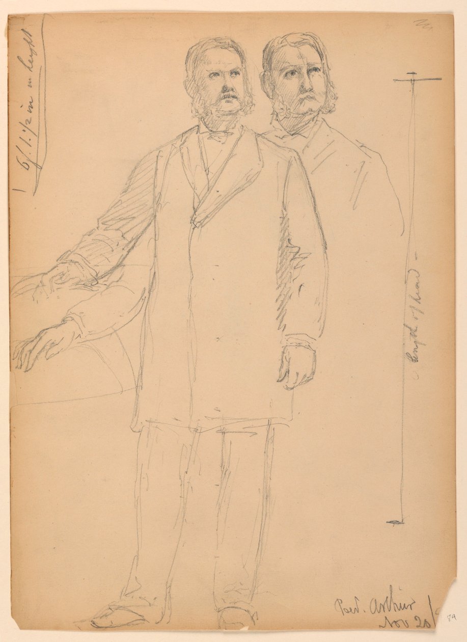 Zeichnung, Präsident Chester A. Arth, 1850 von Daniel Huntington