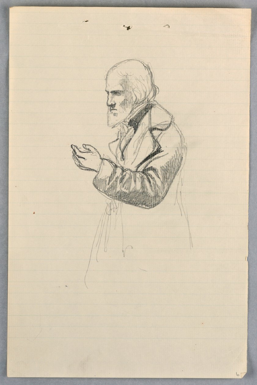 Zeichnung, Studie für "Wissenschaftliche Gruppe", 1858 von Daniel Huntington