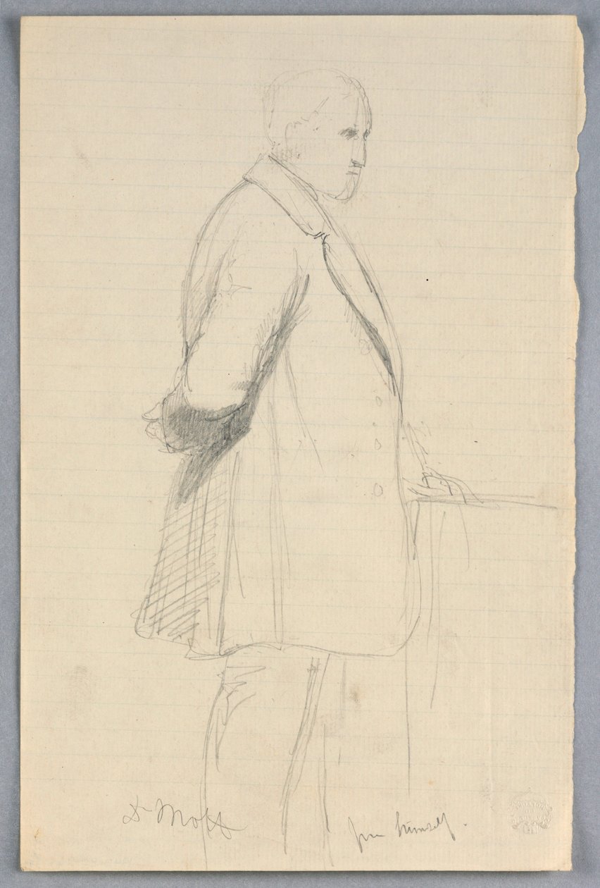 Zeichnung, Studie für "Wissenschaftliche Gruppe", 1858 von Daniel Huntington