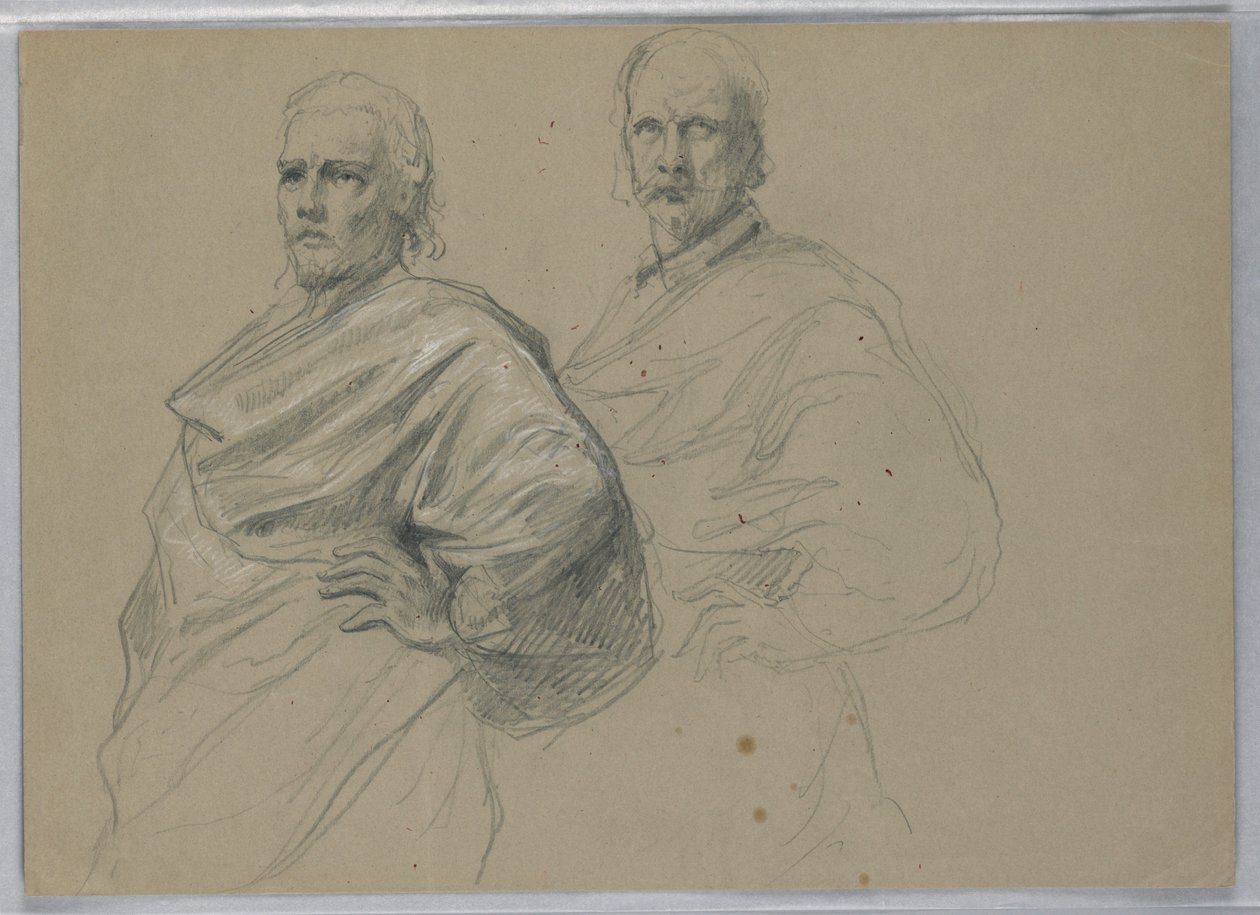 Zeichnung, Studie für "Titian zeigt, 1871–72" von Daniel Huntington