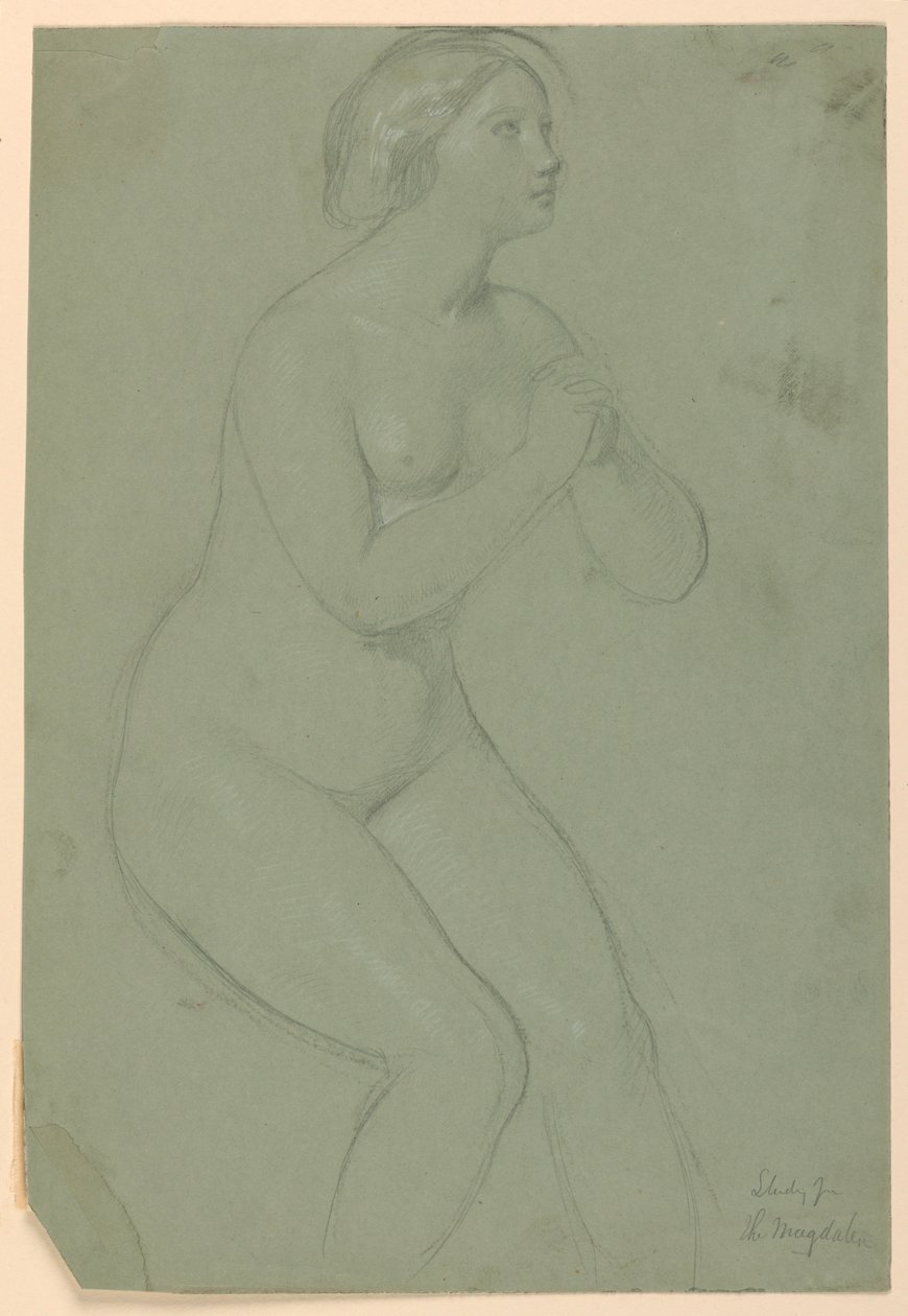 Studie eines weiblichen Aktes für "Eine Magdalena" von Daniel Huntington