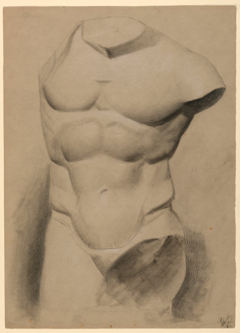 Männlicher Torso von einem Gipsabguss von Daniel Huntington