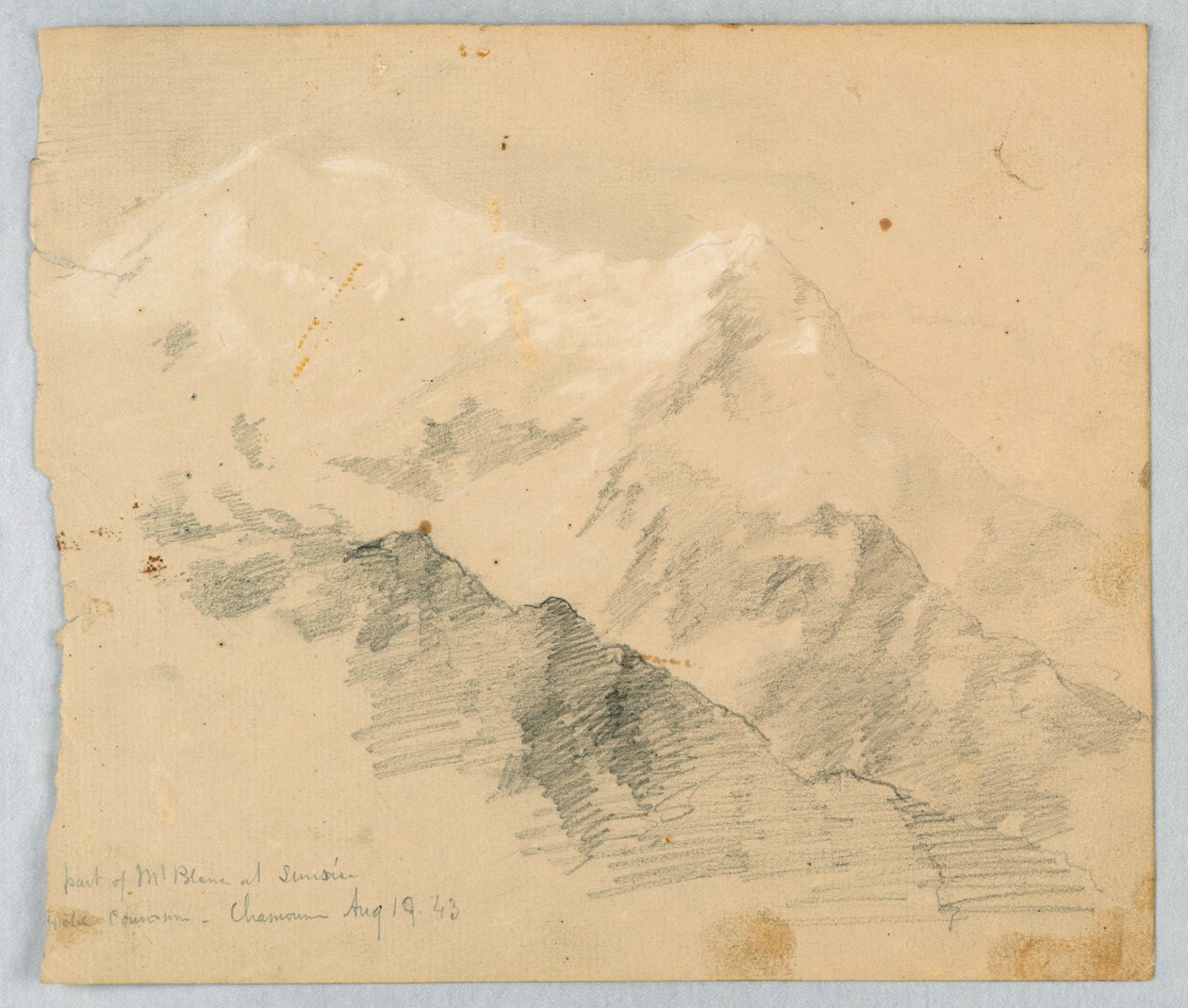 Skizze des Mont Blanc bei Sonnenaufgang von Daniel Huntington