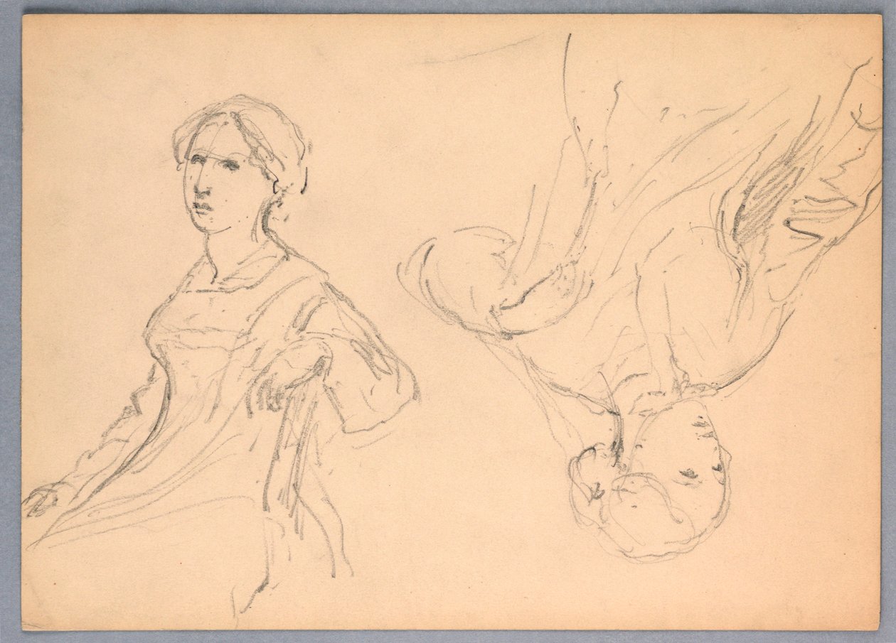 Sitzende Frau, zwei Studien von Daniel Huntington