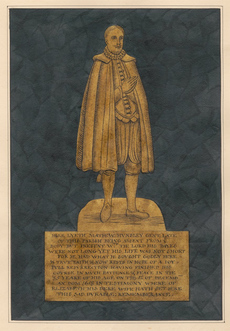 Messingplatte für Mathew Hunsley von Daniel Lysons