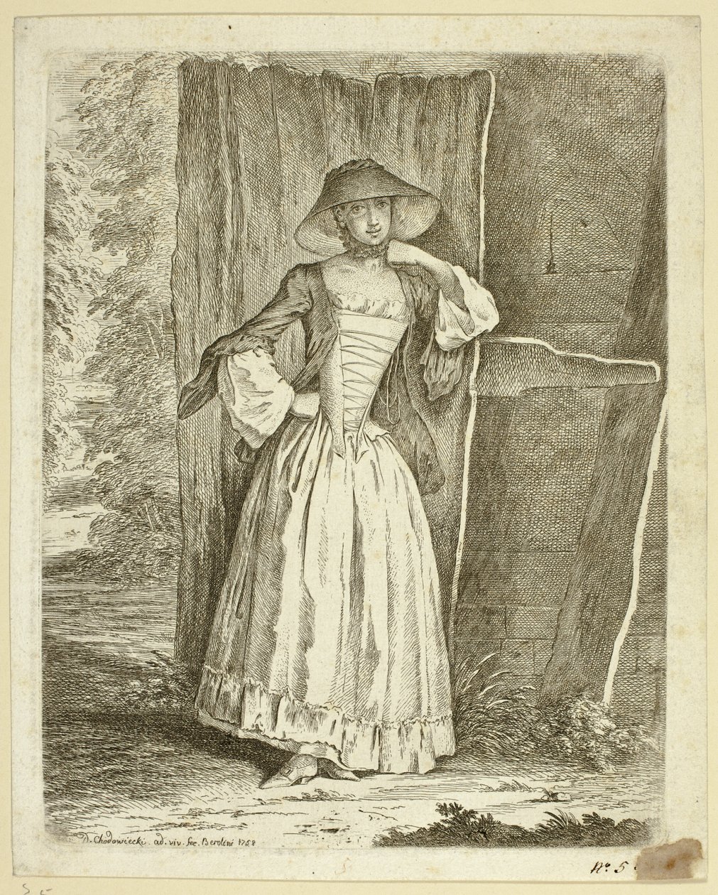 Miss Quantin stehend von Daniel Nikolaus Chodowiecki