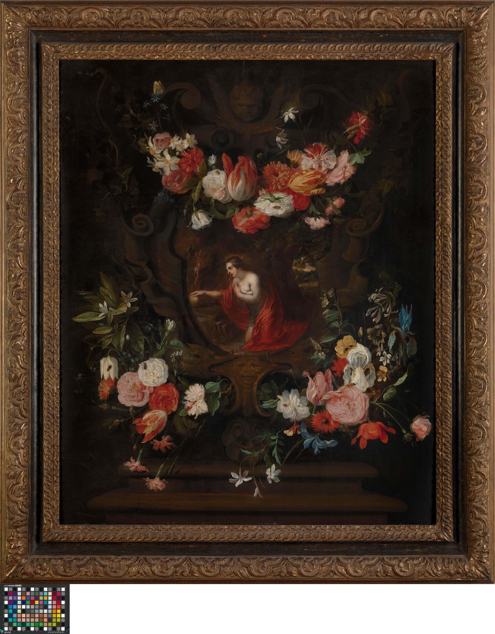 Blumenkranz mit Maria Magdalena von Daniel Seghers