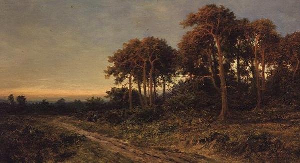 Landschaft mit zwei Figuren bei Sonnenuntergang von Daniel Sherrin