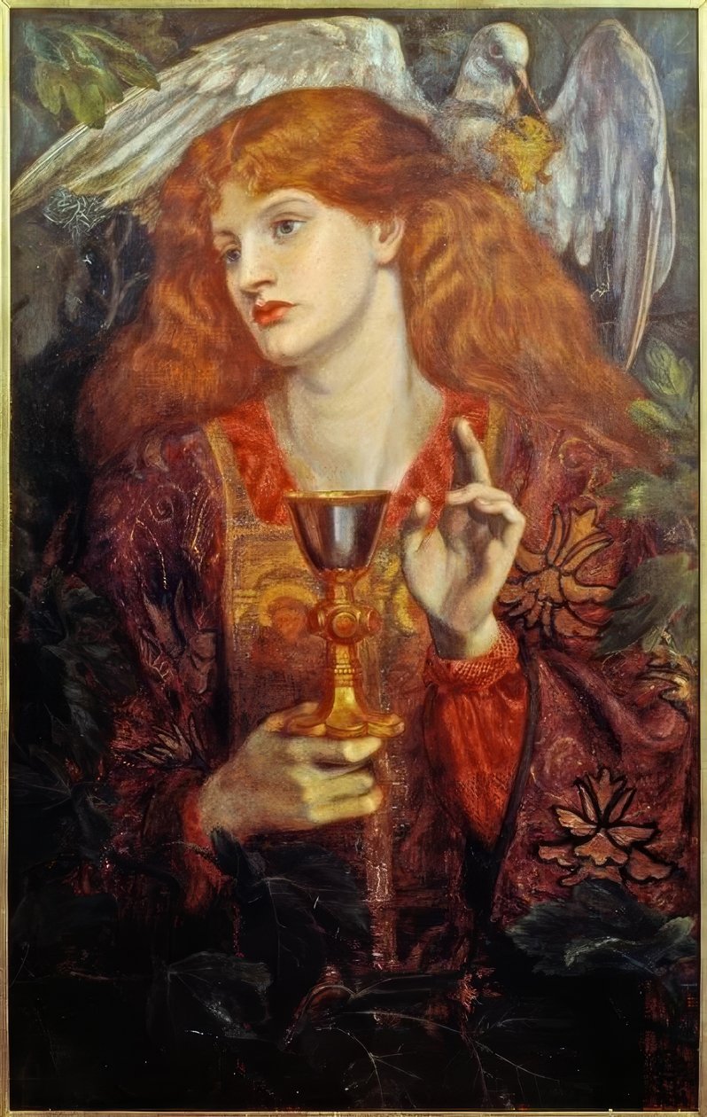 Die Jungfrau vom Heiligen Gral von Dante Gabriel Charles Rossetti